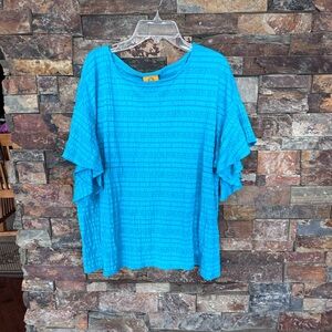 Ruby Rd. Vibrant Blue Short Sleeve Top